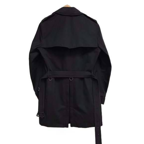 Burberry Women's Short Kensington Heritage Trench Coat Black Sz 12 / L LATEST - Picture 4 of 16